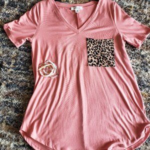 Leopard Pocket Knit Top